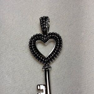 Lia Sophia "Key to My Heart" Skeleton Key Slide Pendant